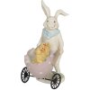Decoración conejo con carrito 11x6x15 cm multicolor 6PR3193