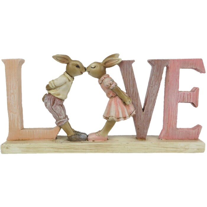 Decoración Conejo 19x3x9 cm rosa 6PR3289