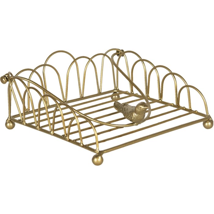 Servilletero 20x20x9 cm dorado 60057GO
