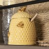 Tarro de miel con cuchara Ø 11x14 cm amarillo 6CE1147