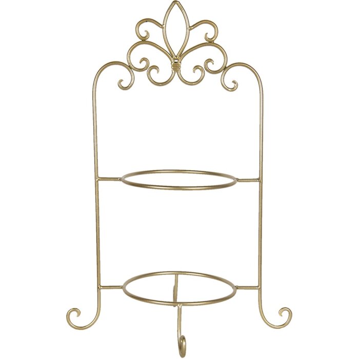 Estantería para 2 platos 38x30x57 cm oro W40091GO