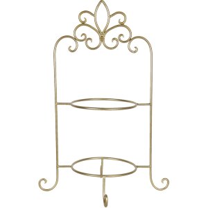 Estantería para 2 platos 38x30x57 cm oro W40091GO