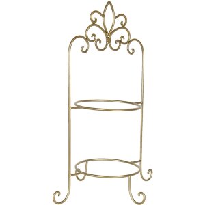 Estantería para 2 platos 38x30x57 cm oro W40091GO