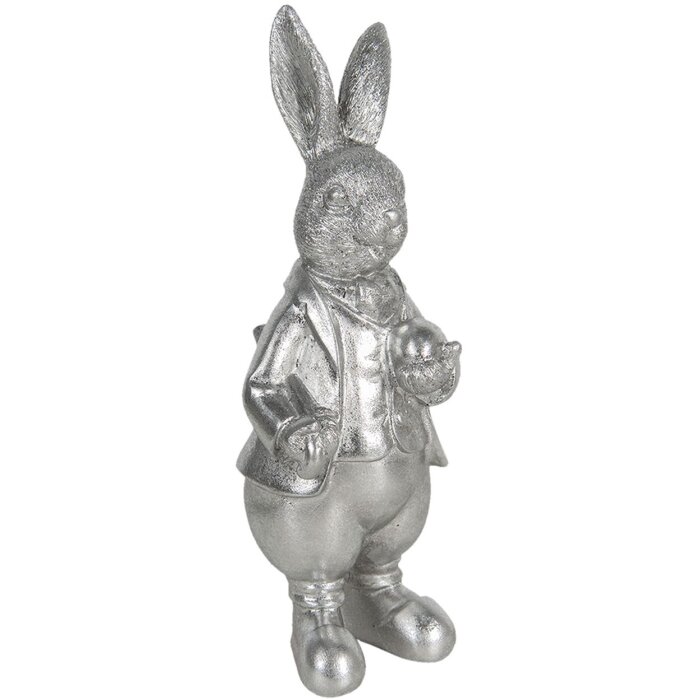 Decoración Conejo 12x11x22 cm plata 6PR3094ZI