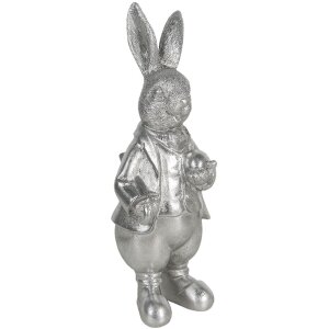Decoración Conejo 12x11x22 cm plata 6PR3094ZI