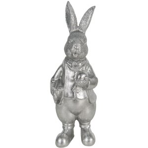 Decoración Conejo 12x11x22 cm plata 6PR3094ZI