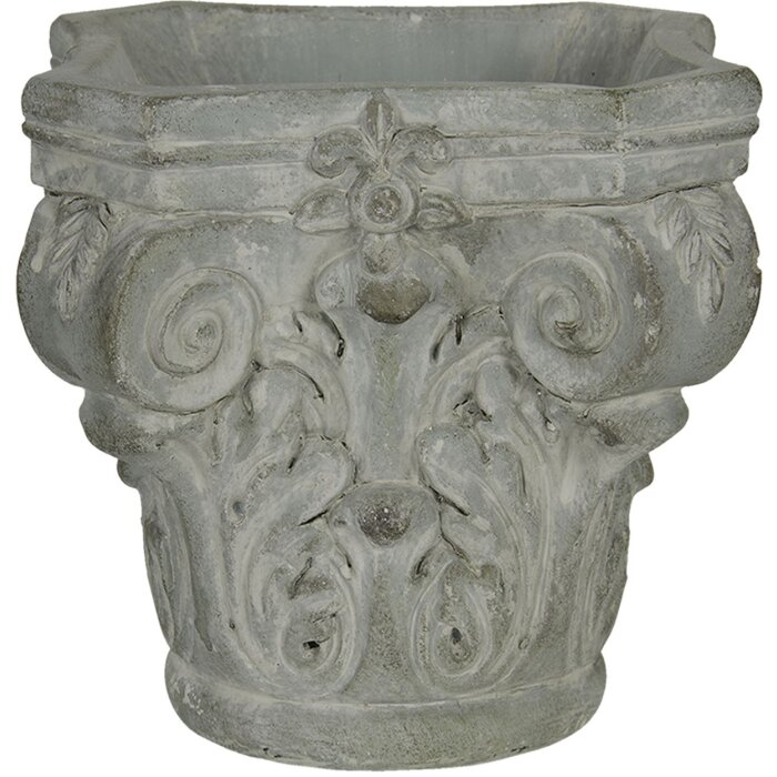 Maceta 17x17x16 cm gris 6TE0333