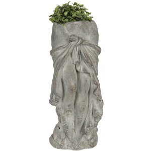 Maceta 13x13x29 cm gris 6TE0326S