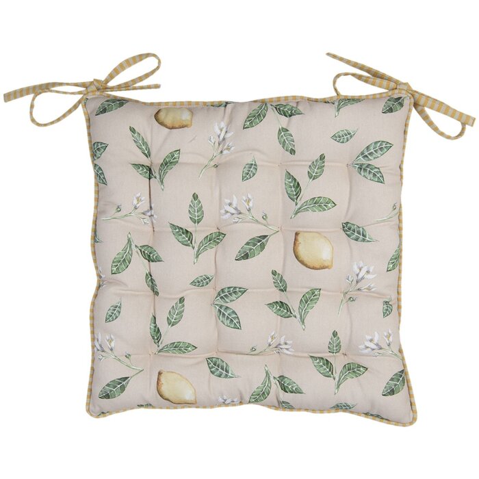 Cojín para silla con espuma 40x40 cm beige LEL29