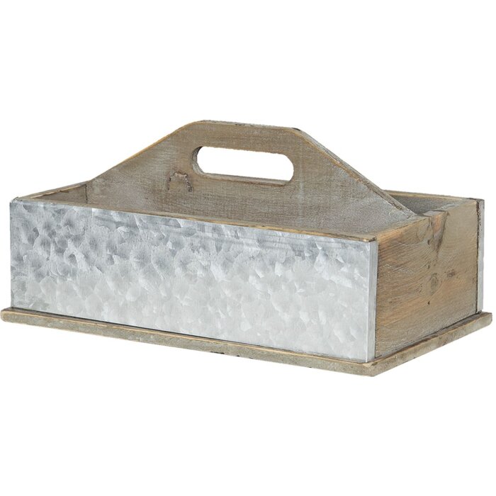 Contenedor con compartimentos 28x13x18 cm marrón 6H1968