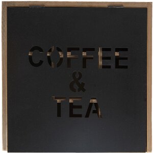 Clayre & Eef 6H1931 Caja de té rectangular de madera marrón 24x25x8 cm