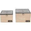 Caja de madera 18x18x12 - 15x15x11 cm (2 piezas) marrón 6H1936