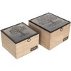 Caja de madera 18x18x12 - 15x15x11 cm (2 piezas) marrón 6H1936