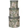 Caja para sombreros (juego de 3) Ø 20x17 - Ø 17x15 - Ø 14x13 cm verde 64743