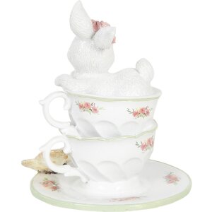Decoración Conejo en Taza 12x12x15 cm multicolor 6PR3139
