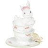 Decoración Conejo en Taza 12x12x15 cm multicolor 6PR3139