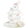 Decoración Conejo en Taza 12x12x15 cm multicolor 6PR3139