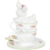 Decoración Conejo en Taza 12x12x15 cm multicolor 6PR3139