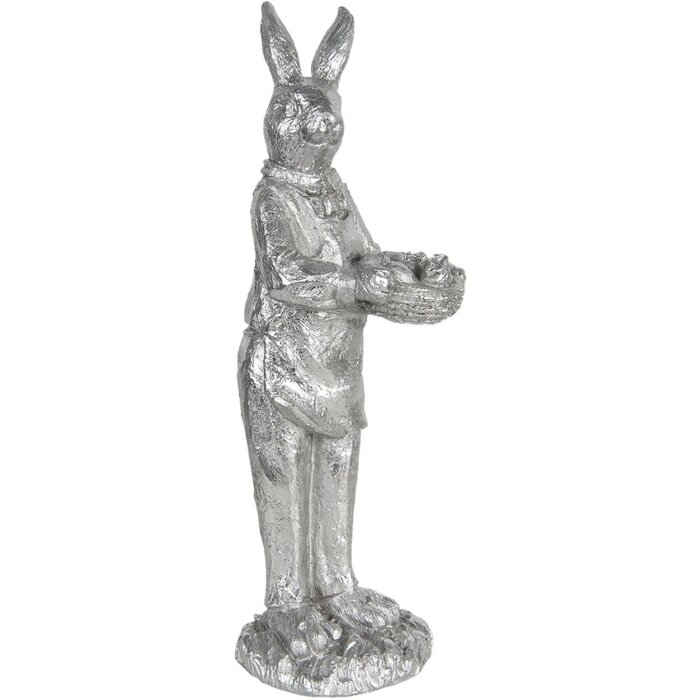 Decoración Conejo 13x11x33 cm plata 6PR3092ZI