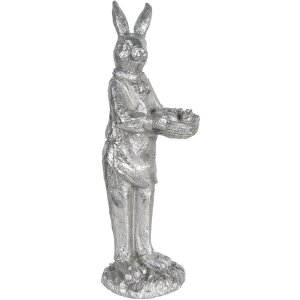 Decoración Conejo 13x11x33 cm plata 6PR3092ZI