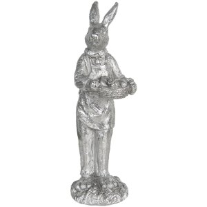 Decoración Conejo 13x11x33 cm plata 6PR3092ZI