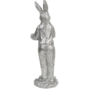 Decoración Conejo 13x11x33 cm plata 6PR3092ZI