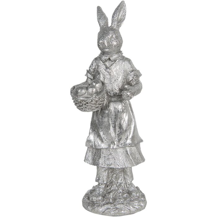Decoración Conejo 13x12x34 cm plata 6PR3093ZI