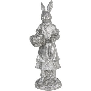 Decoración Conejo 13x12x34 cm plata 6PR3093ZI