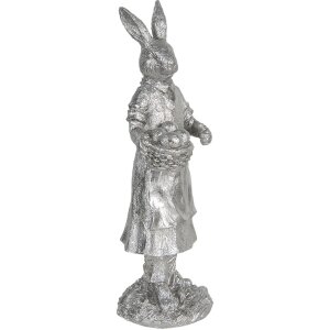 Decoración Conejo 13x12x34 cm plata 6PR3093ZI