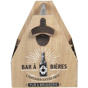 Botellero con abrebotellas 29x19x20 cm marrón 6H1930