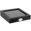 Clayre & Eef 6H1583Z Cajón 30x30x8 cm Madera Negra Cristal Cuadrado