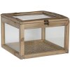 Caja de madera con cristal 30x30x21 cm marrón 6H1919