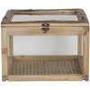 Caja de madera con cristal 30x30x21 cm marrón 6H1919