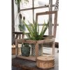 Caja de madera con cristal 30x30x21 cm marrón 6H1919