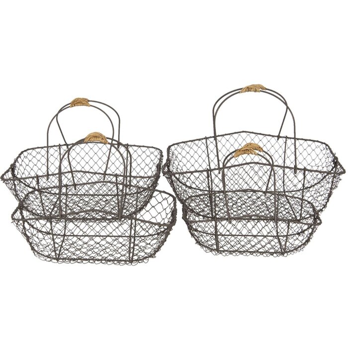 Cesta (juego de 2) 38x28x36 - 34x23x32 - 31x20x27 - 27x17x24 cm marrón 6Y3775