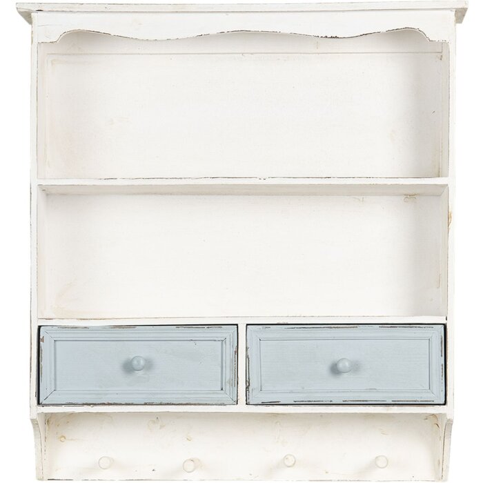 Clayre & Eef Estante de pared 56x13x60 cm blanco 5H0465