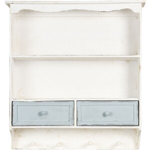 Clayre & Eef Estante de pared 56x13x60 cm blanco 5H0465