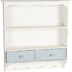 Clayre & Eef Estante de pared 56x13x60 cm blanco 5H0465