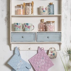 Clayre & Eef Estante de pared 56x13x60 cm blanco 5H0465