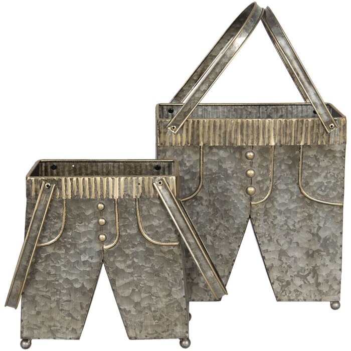 Pantalón portaplantas (2 piezas) 28x15x30-50 - 23x12x24-43 cm gris 6Y4184