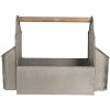 Decoración Caja de herramientas de jardín 50x26x23 cm gris 6Y3924