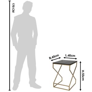 Mesa auxiliar 40x40x55 cm oro 50464