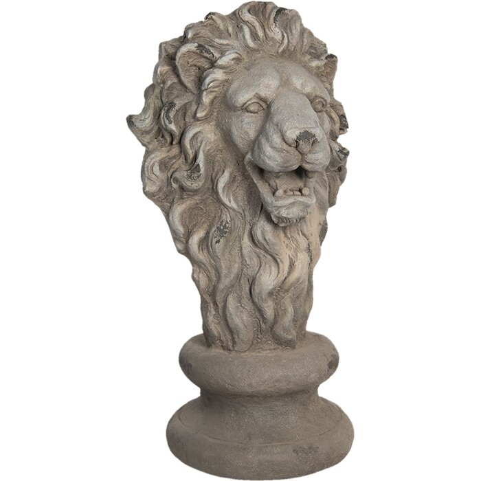 Decoración león 34x35x67 cm gris 5PR0060