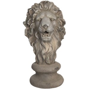 Decoración león 34x35x67 cm gris 5PR0060