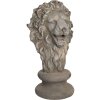 Decoración león 34x35x67 cm gris 5PR0060