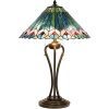 LumiLamp 5LL-5391 Lámpara de mesa Tiffany Ø 48x73 cm Triángulo de cristal rosa verde