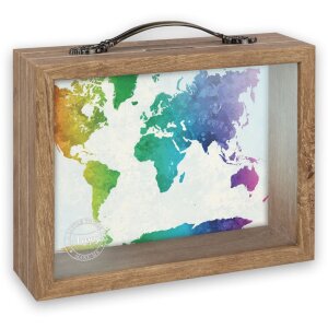 Hucha de madera Jacob 6,5x21x17 cm marrón