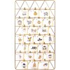 Calendario de adviento metal dorado 40x70 cm