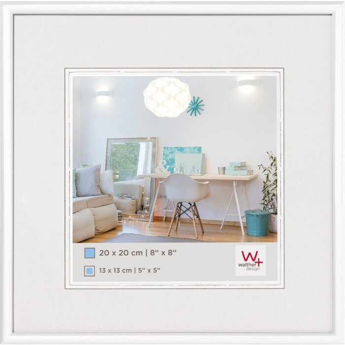 Marco de plástico Walther New Lifestyle 13x13 cm blanco