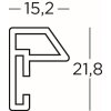 Marco de plástico Walther Steel Style 60x80 cm plateado con paspartú 50x70 cm